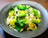 芽キャベツの青ペペロンチーノ　鮒寿司の飯作り方7写真