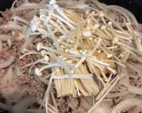 玉ねぎとえのきの甘辛すき焼きそぼろ丼作り方7写真