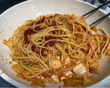 キムチチーズパスタ作り方1写真