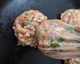 手間要らず♪ニラとなめ茸の豚つくねバーグ作り方2写真