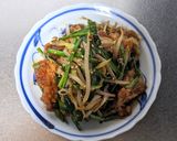 鶏の唐揚げニラもやし炒め作り方8写真