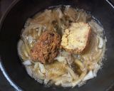 フライパン1つで簡単コロッケ卵とじ丼作り方5写真