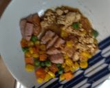 レンジ簡単ビーフストロガノフ味オムライス弁当作り方4写真