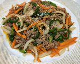 ワンパンで簡単!牛肉と野菜のプルコギ風作り方6写真