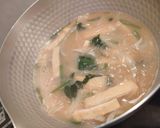 油揚げの玉ねぎほうれん草味噌汁作り方3写真