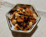 副菜 水煮大豆と人参 ひじきの蒸し煮作り方7写真