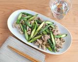 疲労回復！アスパラガスと豚肉の生姜焼き作り方6写真