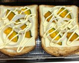 簡単時短ランチ☆かぼちゃ玉ねぎの彩り野菜トースト作り方7写真