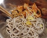 納豆キムチ沢庵蕎麦作り方2写真