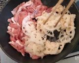 れんこんと豚こまの醤油麹照り焼き作り方3写真