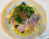 生ハム&鰹の酒盗&きのこ&野菜のパスタ作り方1写真