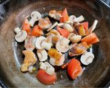 鶏もも肉とトマトのパスタ、焦がしニンニク作り方6写真