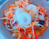 ＊新玉葱と人参と牛肉すき焼きチャプチェ＊作り方3写真