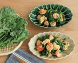 白だし仕立ての海老たま春菊ソテー作り方5写真