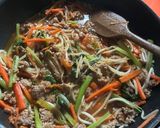 合い挽き肉でビビンバ風炒め作り方4写真