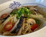 秋の味覚!サンマと茗荷のペペロンチーノ作り方4写真