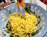 【※】肉みそとニラのまぜそば作り方5写真