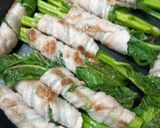 下茹でなし！ツルムラサキの甘辛肉巻き！ご飯泥棒作り方3写真