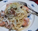ワンパンで!鮭のレモンクリームパスタ作り方6写真