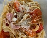簡単トマトとニンニクのタッパーパスタ作り方3写真