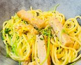 和風豆乳クリームパスタ（豆苗入り）作り方14写真