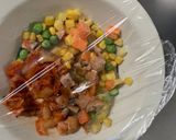 レンジ簡単洋風アジアン焼きそば味炒飯弁当作り方3写真
