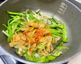 ピーマンと搾菜キムチ炒め作り方4写真