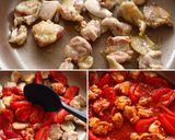 【BBQホットチキンピザ】一味でピリ辛作り方4写真