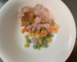レンジ中華風梅すき焼き味オムライス弁当作り方1写真
