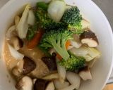 お一人様簡単洋風トンテキ味豆腐野菜炒め作り方15写真