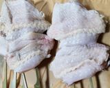 美味しい手羽中いかだ串　蓼酢ソース焼き作り方1写真