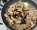 茄子とベーコンの麺つゆアンチョビパスタ作り方8写真