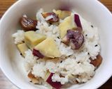 ヨウサマの減塩おやじのさつま芋&栗ご飯作り方3写真