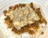 時短ランチに。とろ〜りチーズのガッツリ肉そぼろ丼作り方7写真
