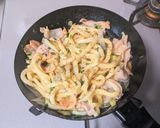 豚バラ肉とWネギの塩焼きうどん作り方8写真