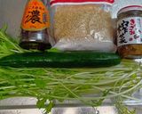 サラダチキンとキュウリと水菜の搾菜和え作り方1写真