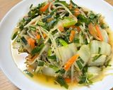 白菜とニラもやしの野菜炒め作り方4写真