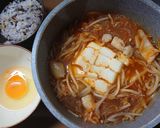 簡単スンドゥブ風！海鮮もやしキムチ鍋作り方5写真
