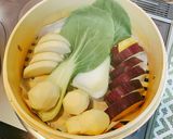 カマンベールと冬野菜のせいろ蒸し作り方3写真