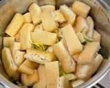 キャベツと油揚げの煮浸し⭐︎煮干し出汁作り方4写真