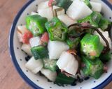 オクラと長芋のおかか塩昆布和え作り方9写真