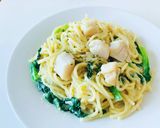 ホタテと小松菜のクリームパスタ作り方2写真