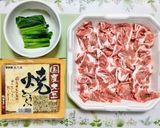 簡単主菜無水で豚肉と白菜と小松菜すき焼き風肉料理作り方1写真
