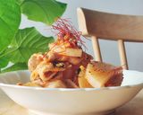 簡単レンジ☆豚キムチ風大根の煮物☆お弁当作り方2写真
