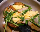 簡単！野菜天のニラ玉炒め作り方4写真