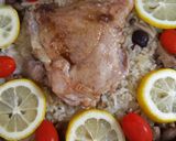 鶏もも肉ときのこのパエリア〜レモン添え作り方8写真