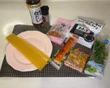 「カニカマと桜エビの白だし和風パスタ」作り方1写真