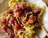 レンジ4分☆肉味噌濃厚そば☆鬼旨昼食弁当作り方1写真