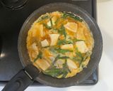 お出汁たっぷり、にらと豆腐の卵とじ作り方5写真