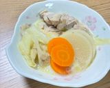 とり肉とキャベツの豆乳鍋作り方5写真